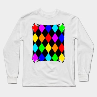 Multicolor Harlequin Pattern - Diamond Pattern Long Sleeve T-Shirt